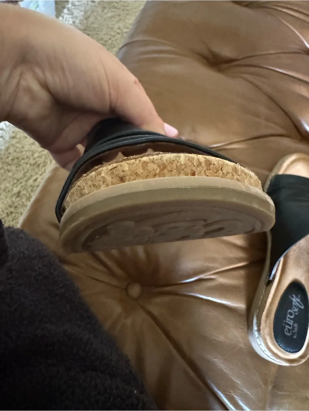 Sofft Black Leather Sandals